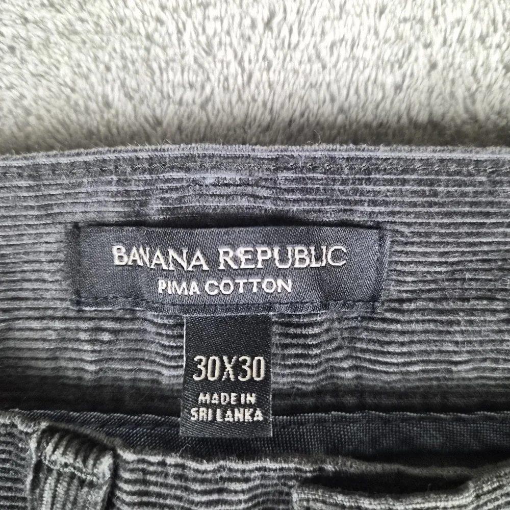 Banana Republic Pants Mens 30x30 Grey Corduroy Pima Cotton 5 Pocket Straight